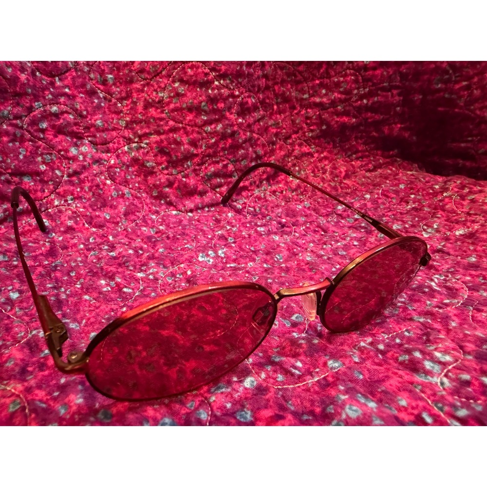Aristar 6322 Oval Red Tinted Sunglasses Metallic Red Frame Scroll Detail 145mm